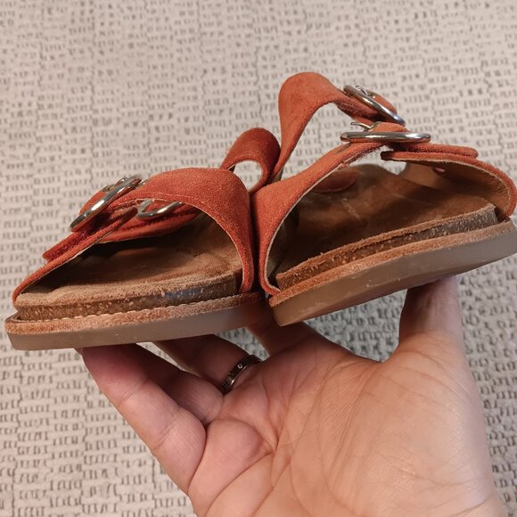 Sofft women's cardinal red suede leather adjustable slide sandals sz 8 Medium - Picture 7 of 15